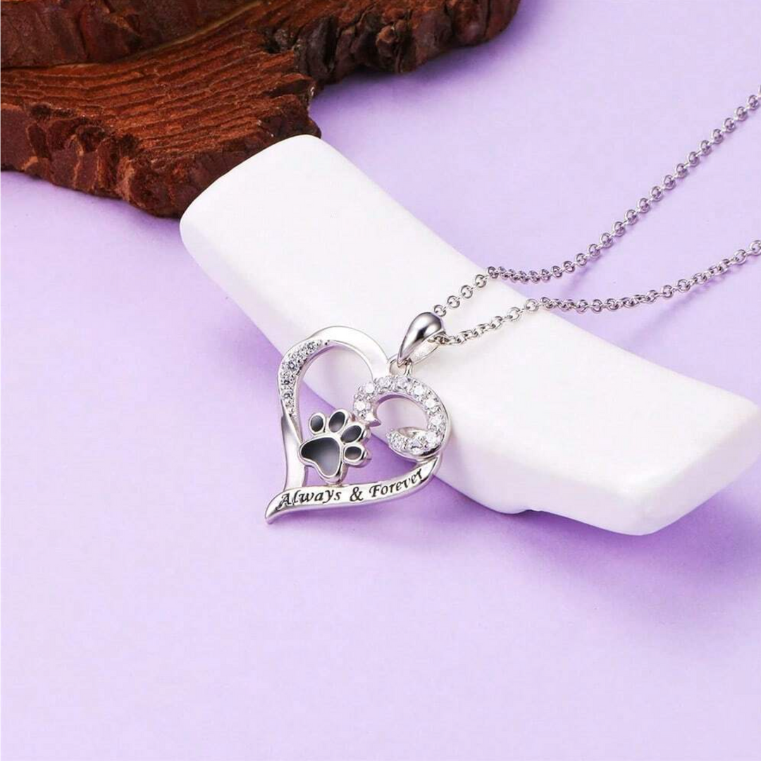 Dog Paw Necklace – Heart Design