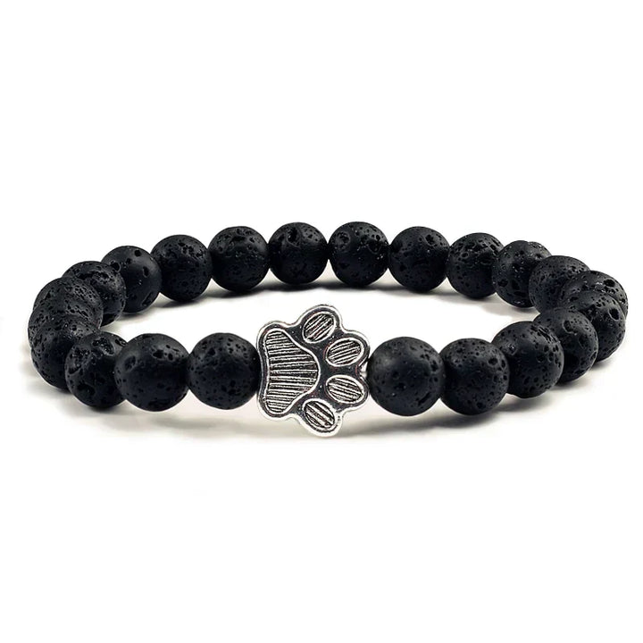 Bracelet with Paw Prints, Adorned with Beads