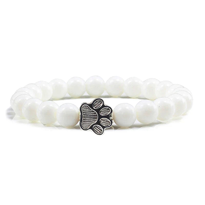 Bracelet with Paw Prints, Adorned with Beads