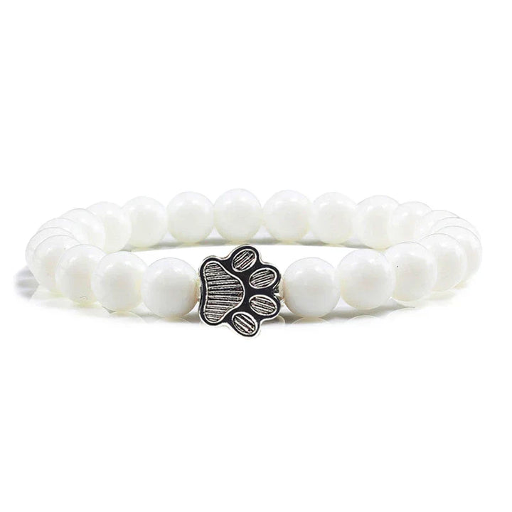 Bracelet with Paw Prints, Adorned with Beads
