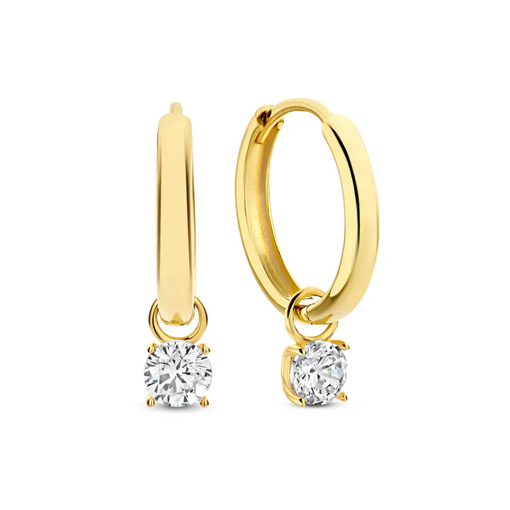 Hoop earrings with Moon Tears stones