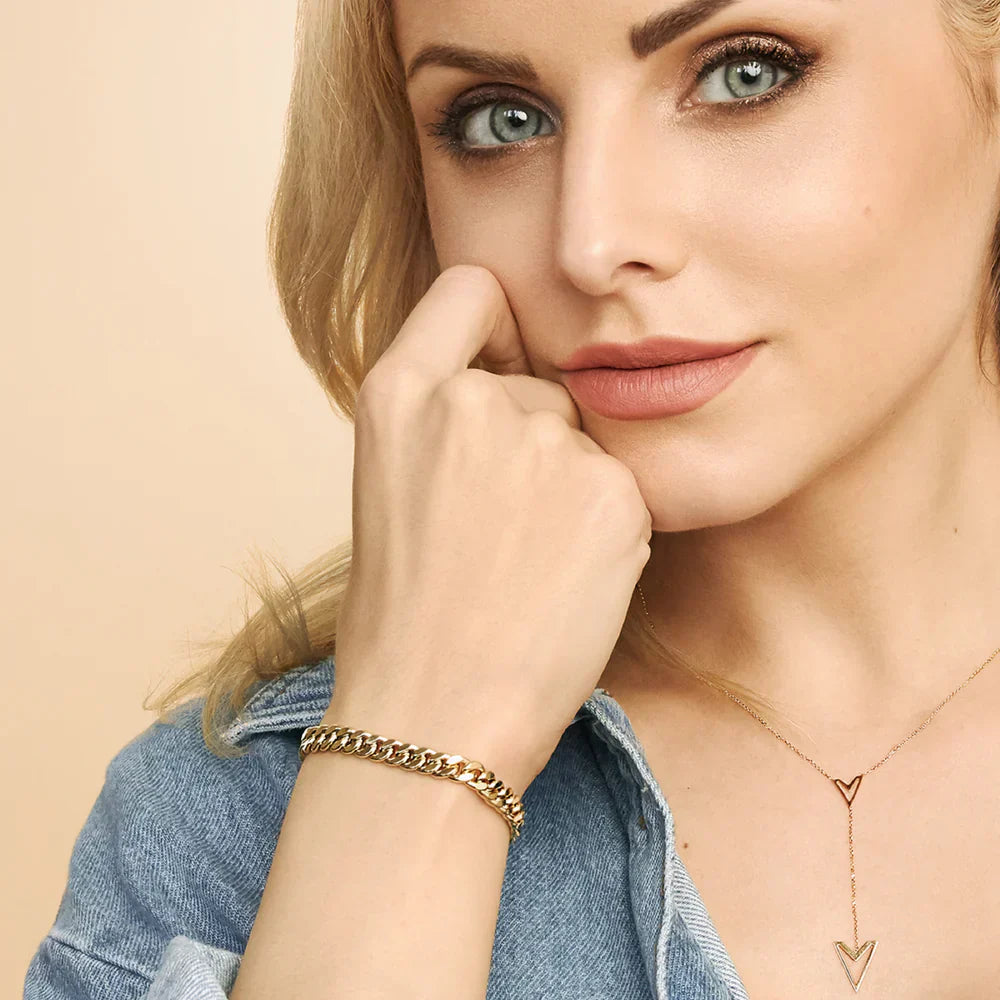 Elegant gold Cuban bracelet with refined links