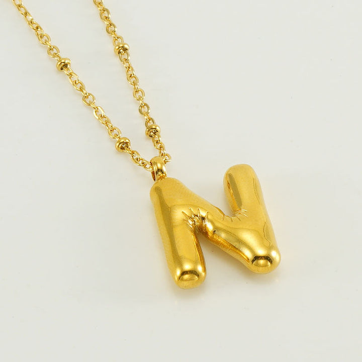 Bubble Letter Initial Necklace (Bundle)
