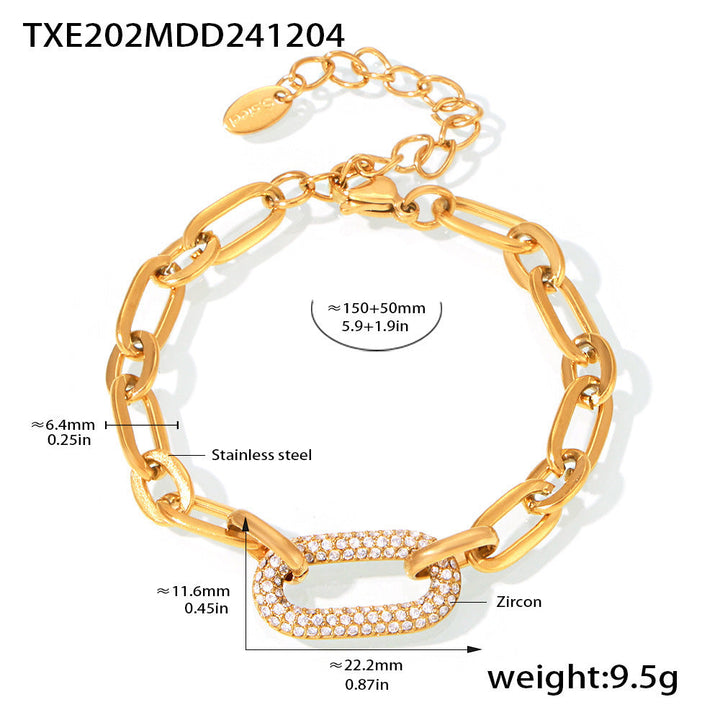Pavé Link Chain Jewellery Set | Gold