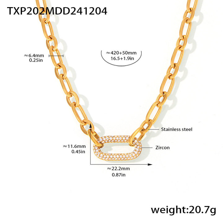 Pavé Link Chain Jewellery Set | Gold