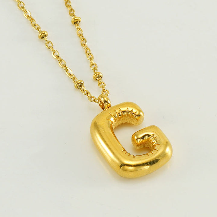 Bubble Letter Initial Necklace (Bundle)