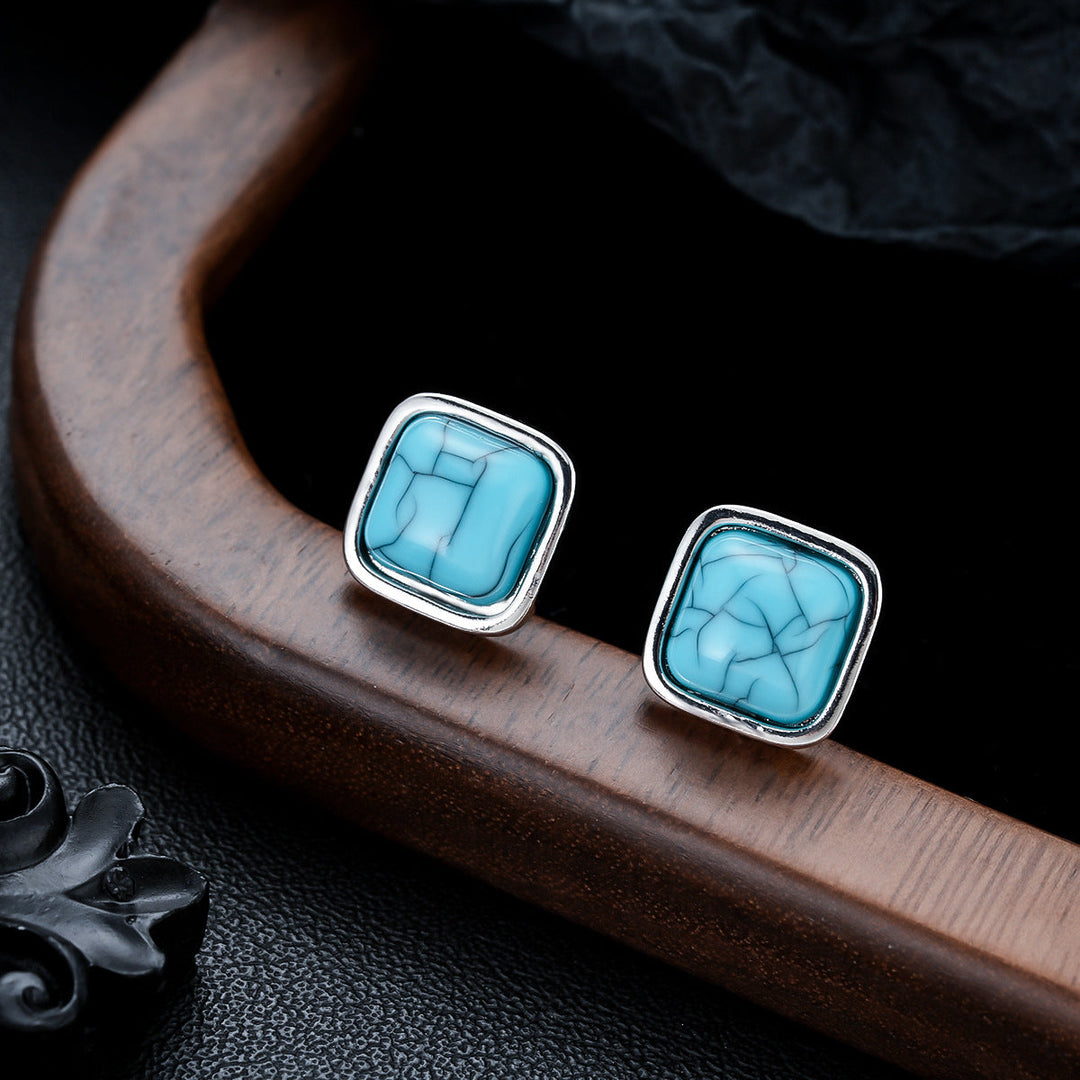 Turquoise Square Studs
