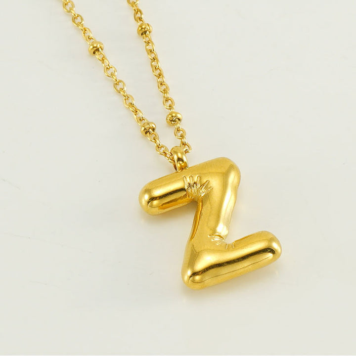 Bubble Letter Initial Necklace (Bundle)