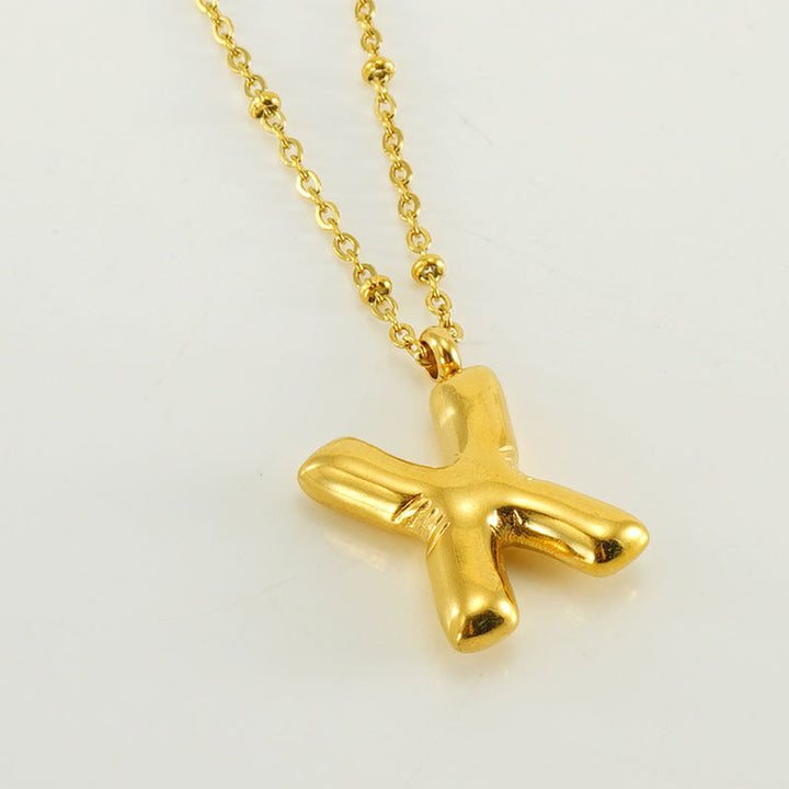 Bubble Letter Initial Necklace (Bundle)