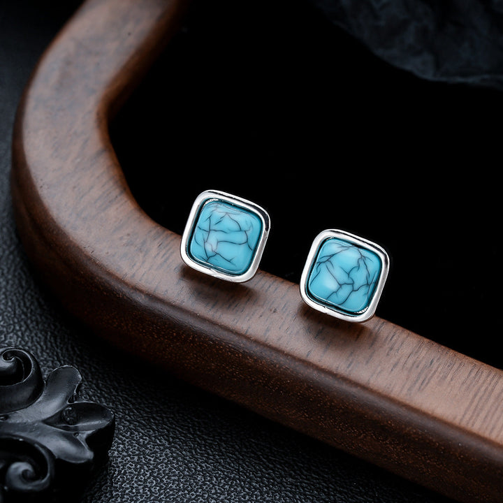Turquoise Square Studs