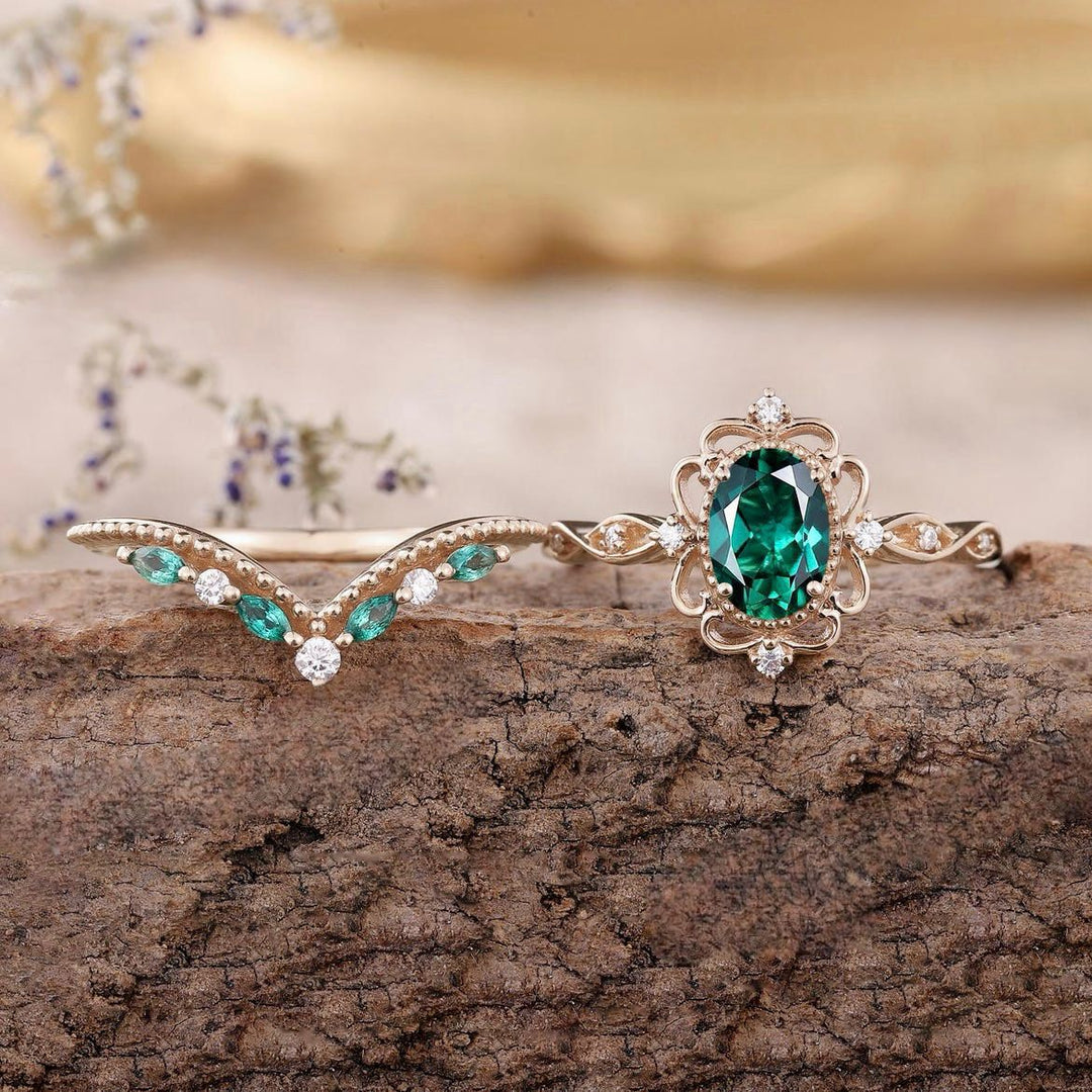 Aurelle Emerald Crown Ring