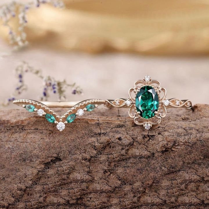 Aurelle Emerald Crown Ring