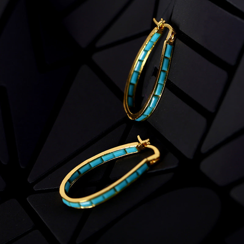 Turquoise Hoop Earrings