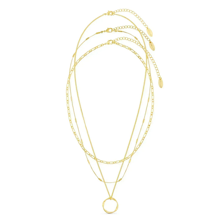 Elegant gold circle necklace set with refined finish