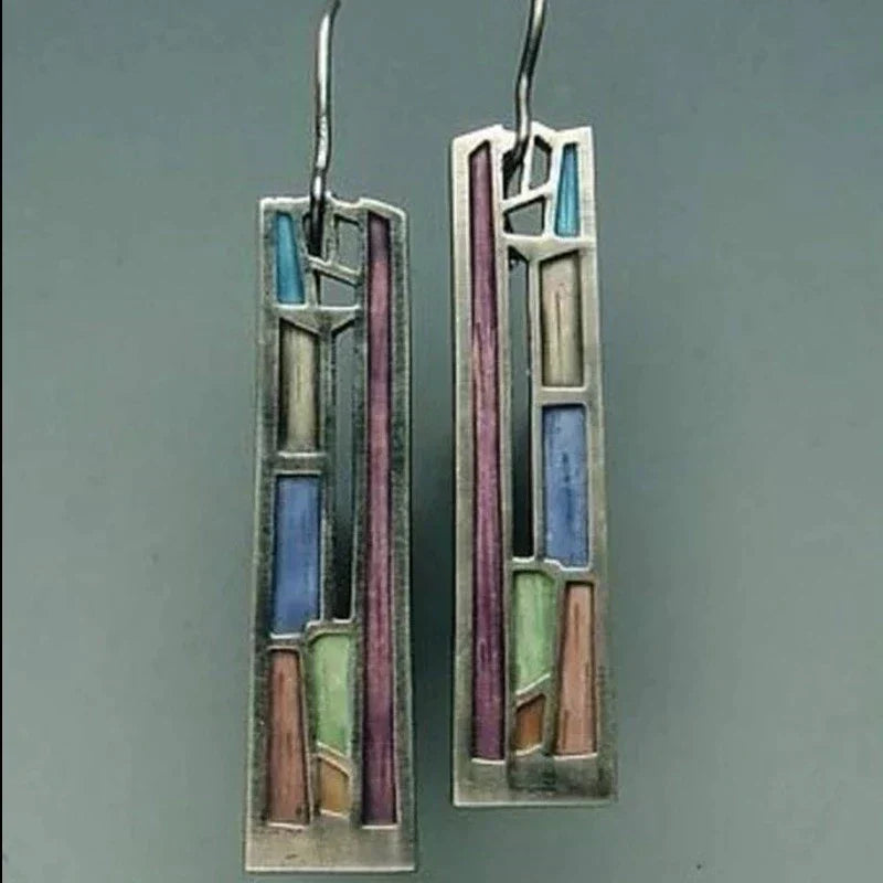 Vintage Earrings made of Multicoloured Silver