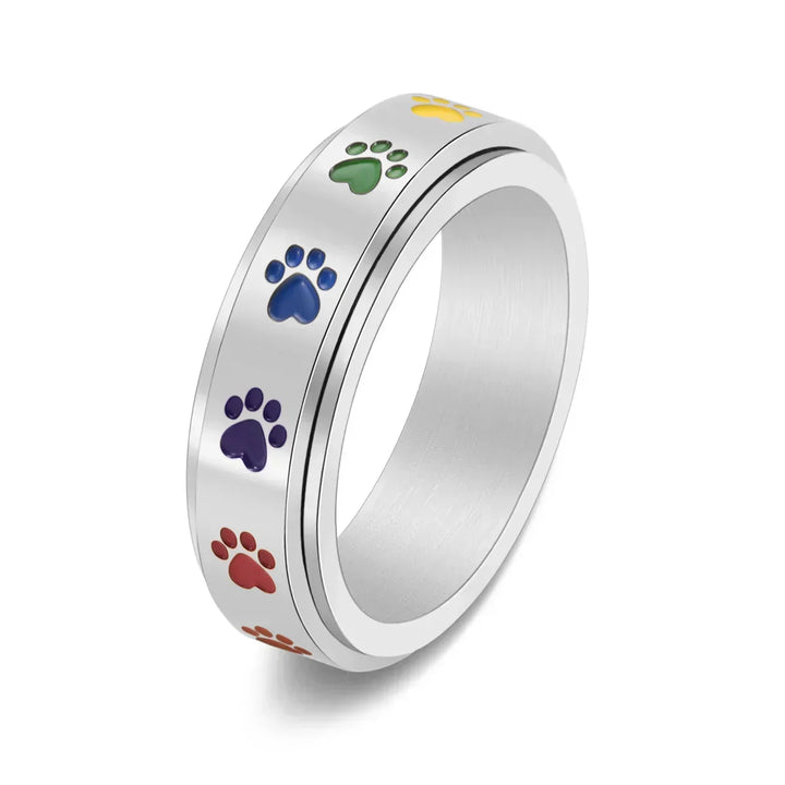Rotating Paw-Shaped Stress Relief Ring