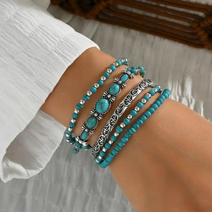 Susan — Refined Turquoise Multi-Strand Bracelet