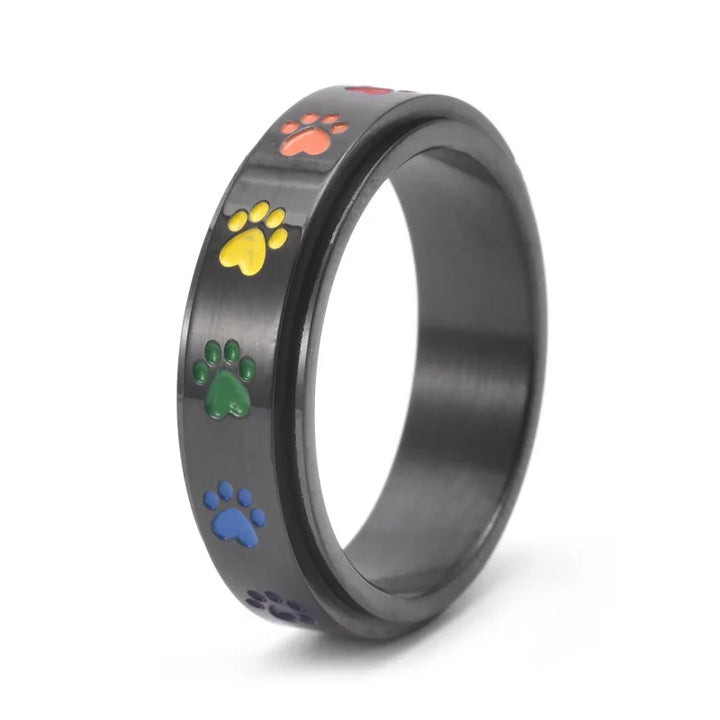 Rotating Paw-Shaped Stress Relief Ring