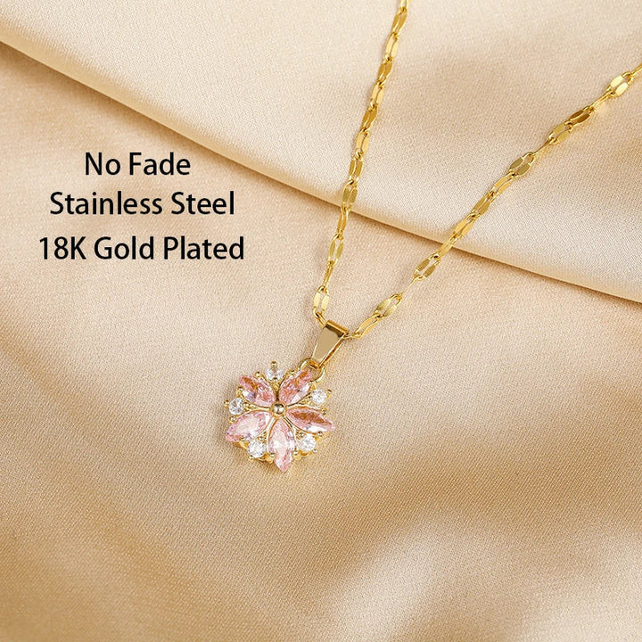 Romantic Sakura Rose Necklace