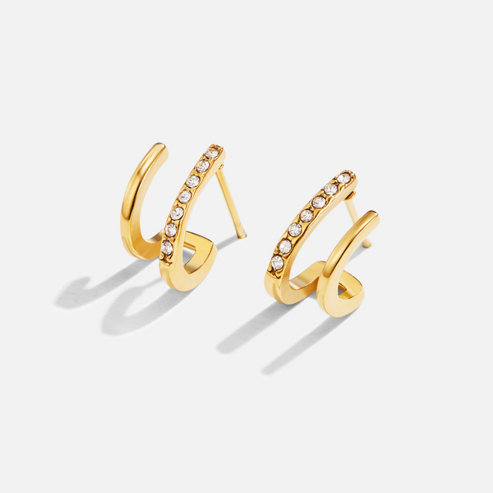 Klaue Earrings in Gold & Crystal
