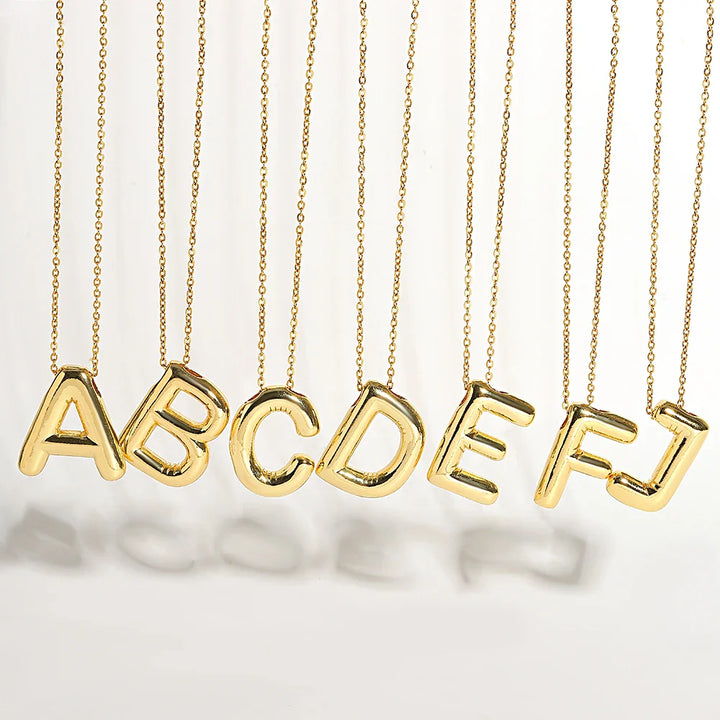 Bubble Letter Initial Necklace (Bundle)