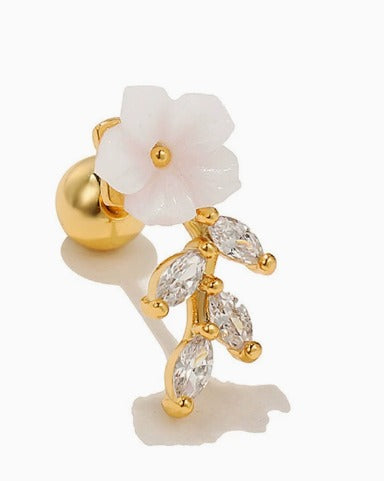 Crystal White Blossom Earrings