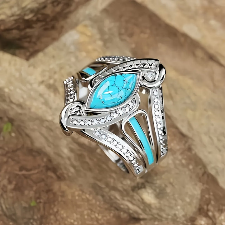 Turquoise Marquis Statement Ring