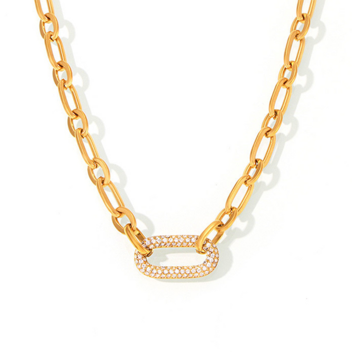 Pavé Link Chain Jewellery Set | Gold