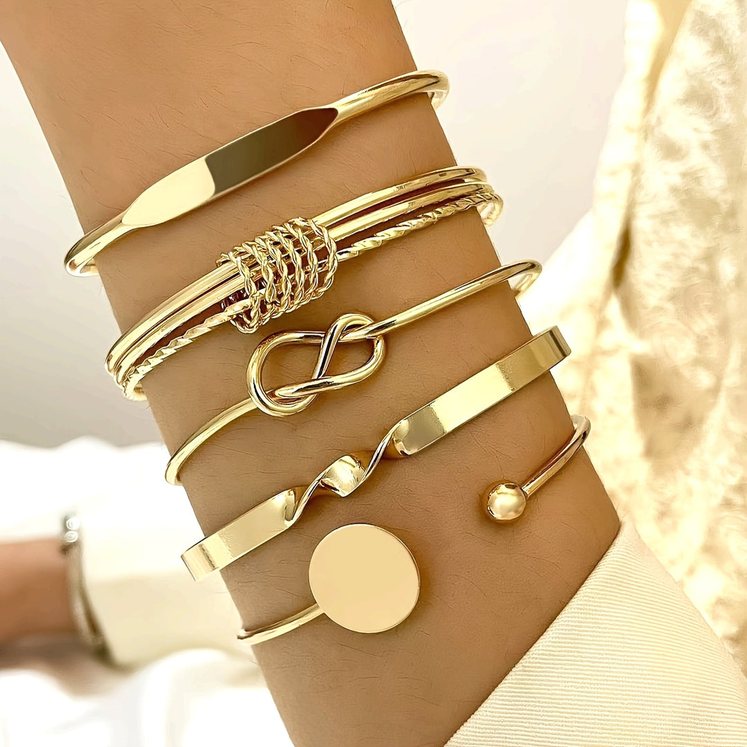 Golden Harmony 5-Piece Bracelet Set