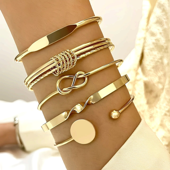 Golden Harmony 5-Piece Bracelet Set