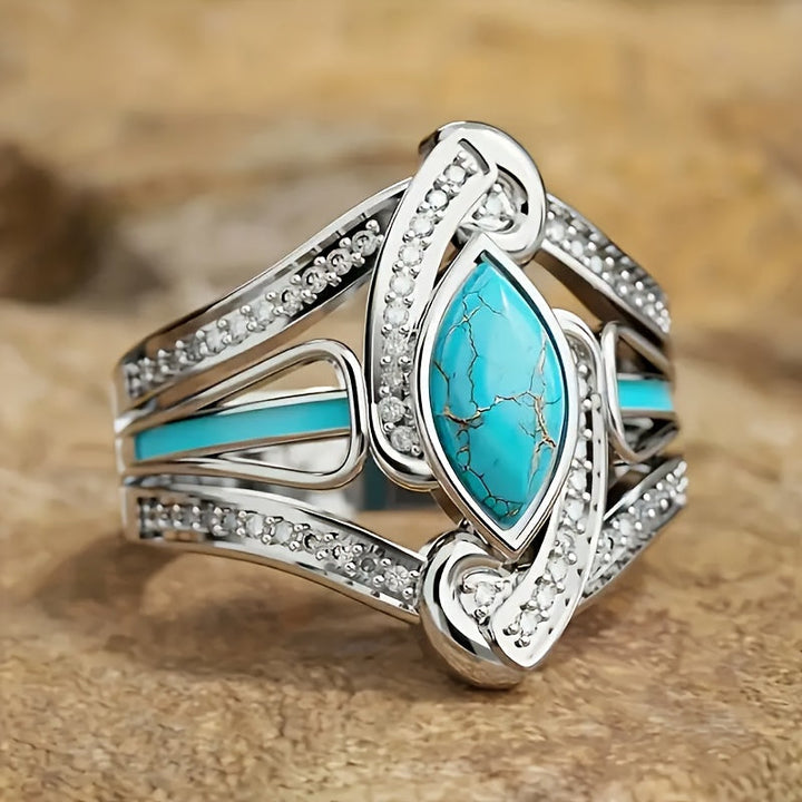 Turquoise Marquis Statement Ring