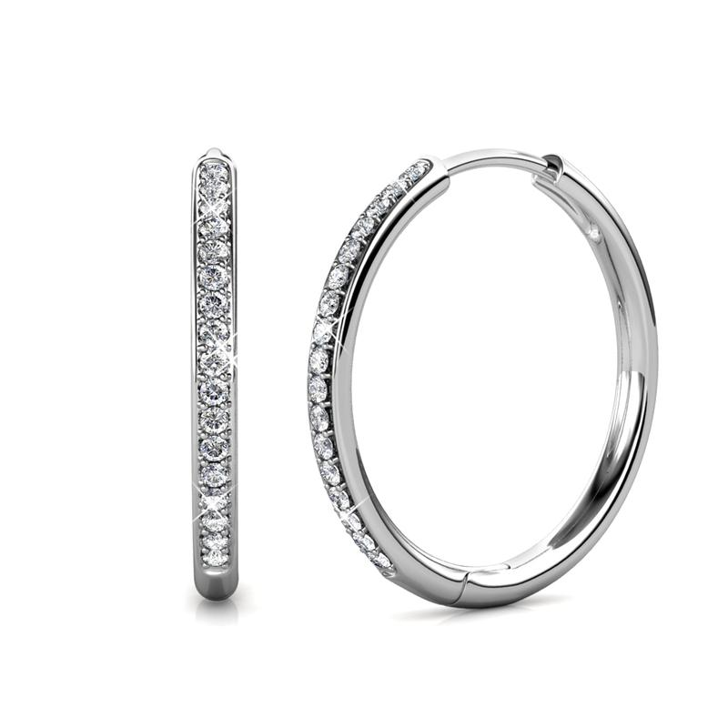 Elegant gold earrings with pave details