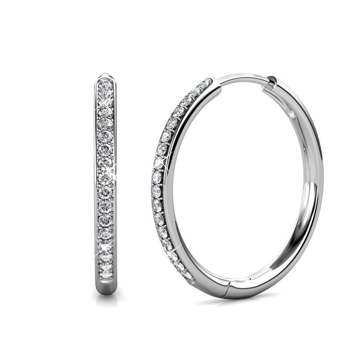 Elegant gold earrings with pave details