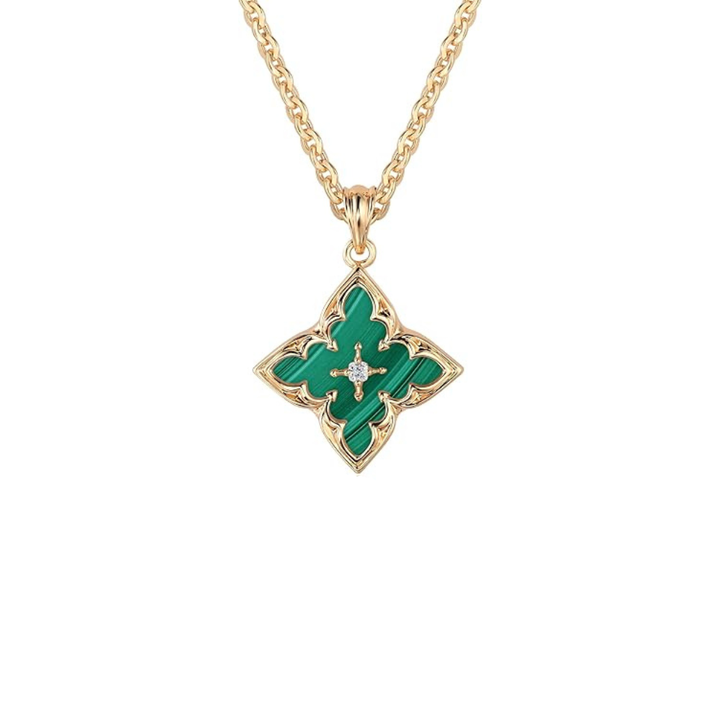 Emerald Clover Pendant Necklace
