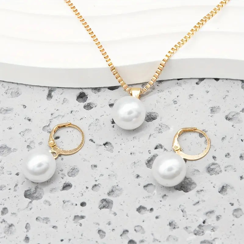 Gold Pearl Jewellery Set