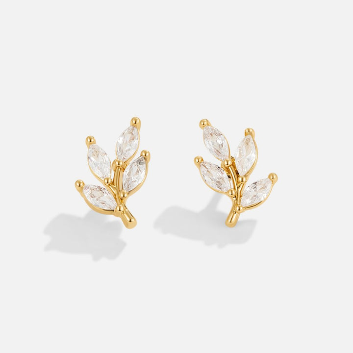 Chic Crystal Leaf Earrings