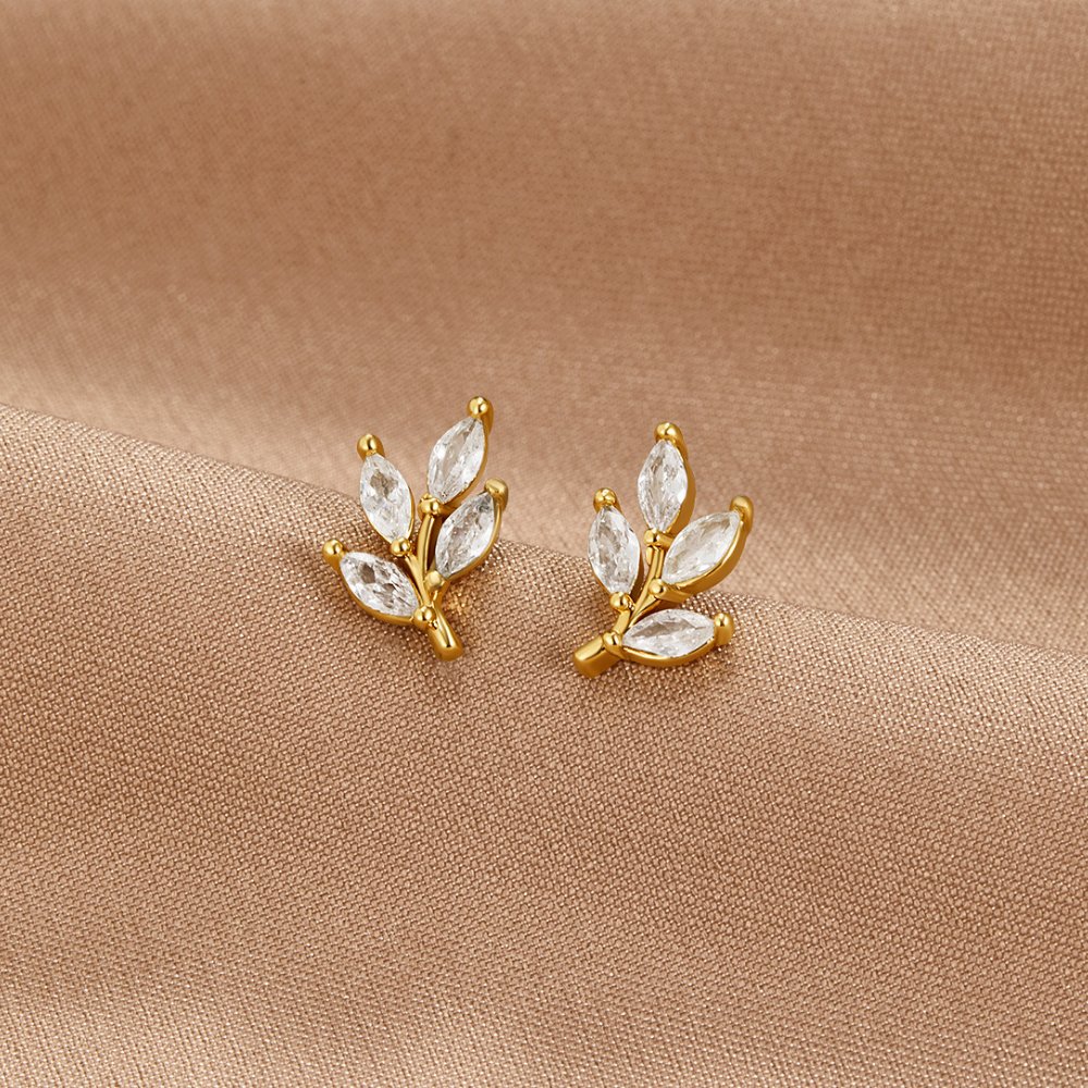 Chic Crystal Leaf Earrings