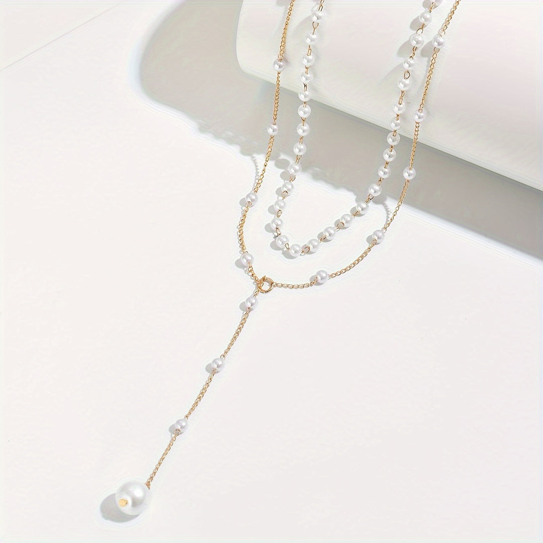 Evelyn Pearl Double Layer Necklace
