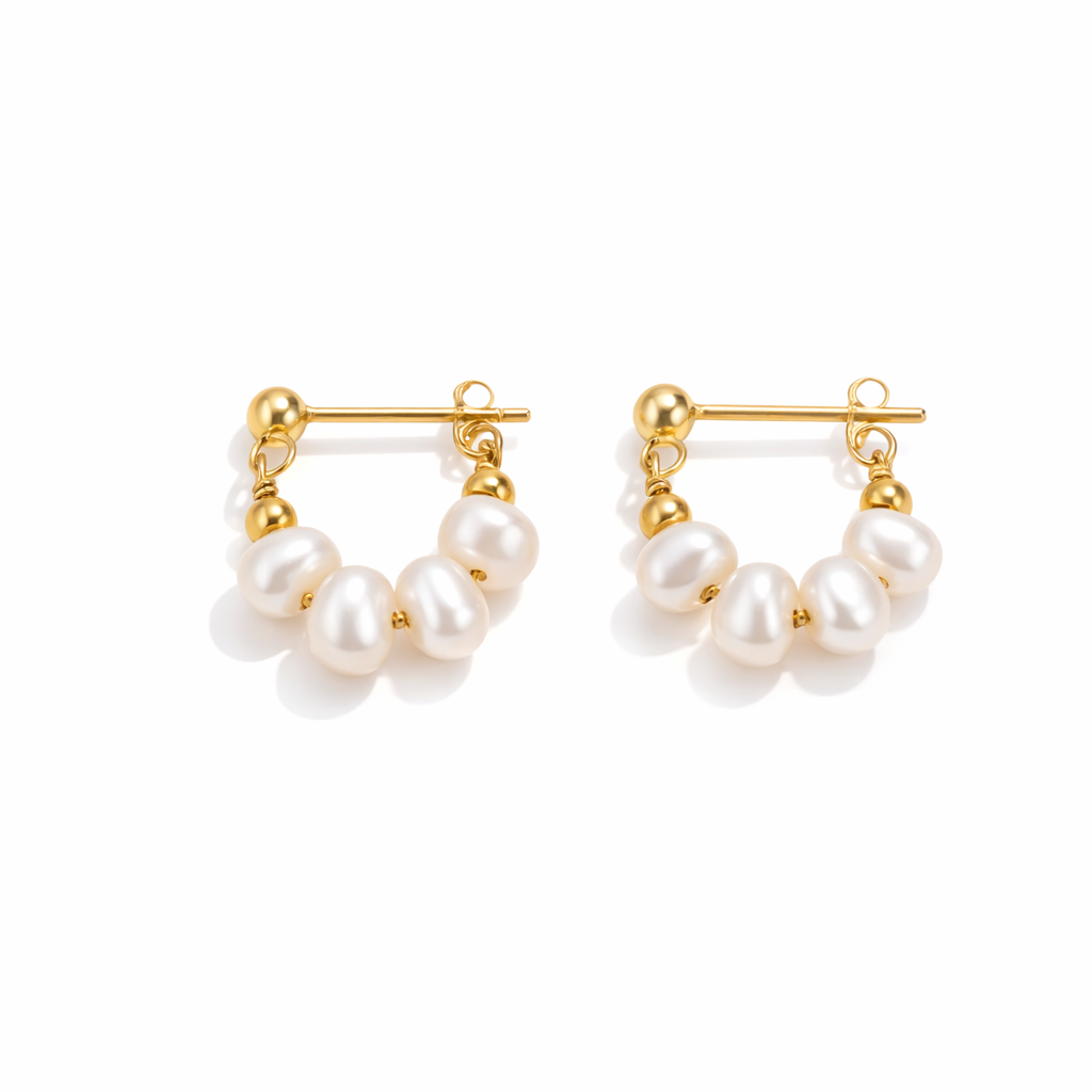 Celine Pearl Hoop Earrings