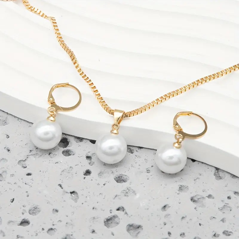 Gold Pearl Jewellery Set
