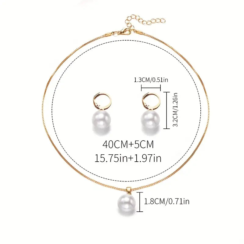 Gold Pearl Jewellery Set