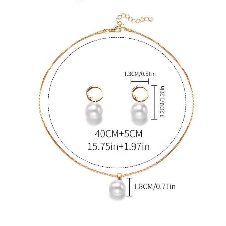 Gold Pearl Jewellery Set