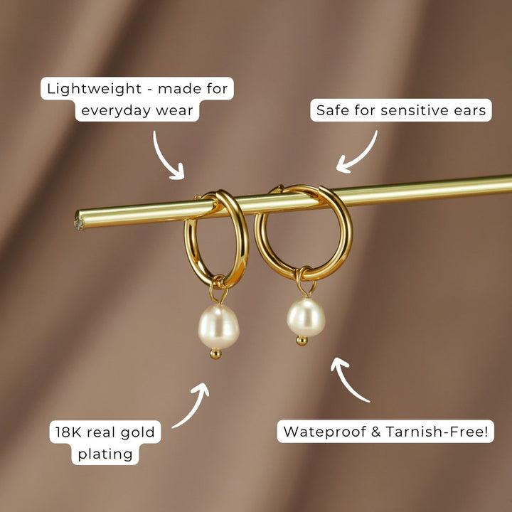 Pearl Bella Hoop Earrings