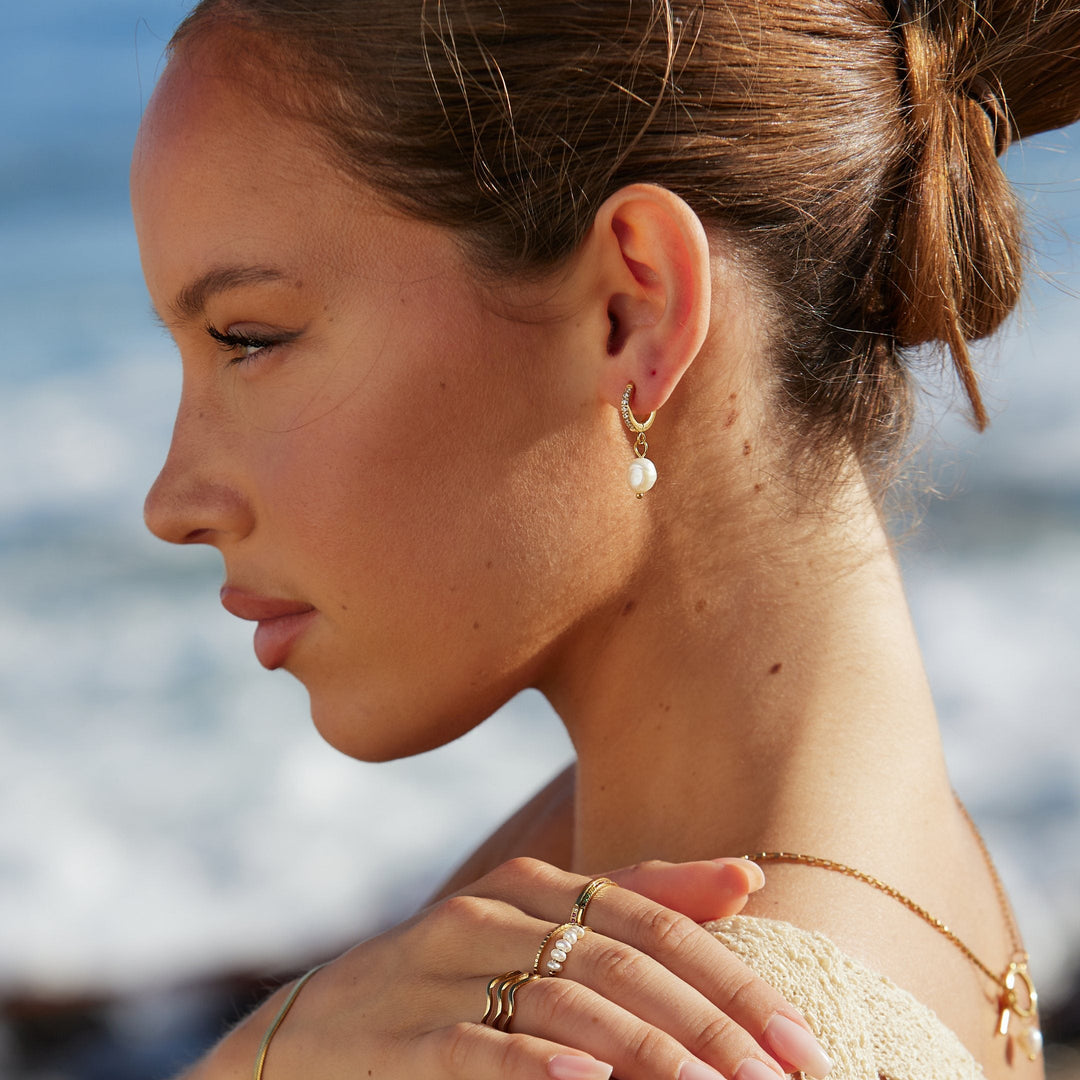 Pearl Hoop Earrings
