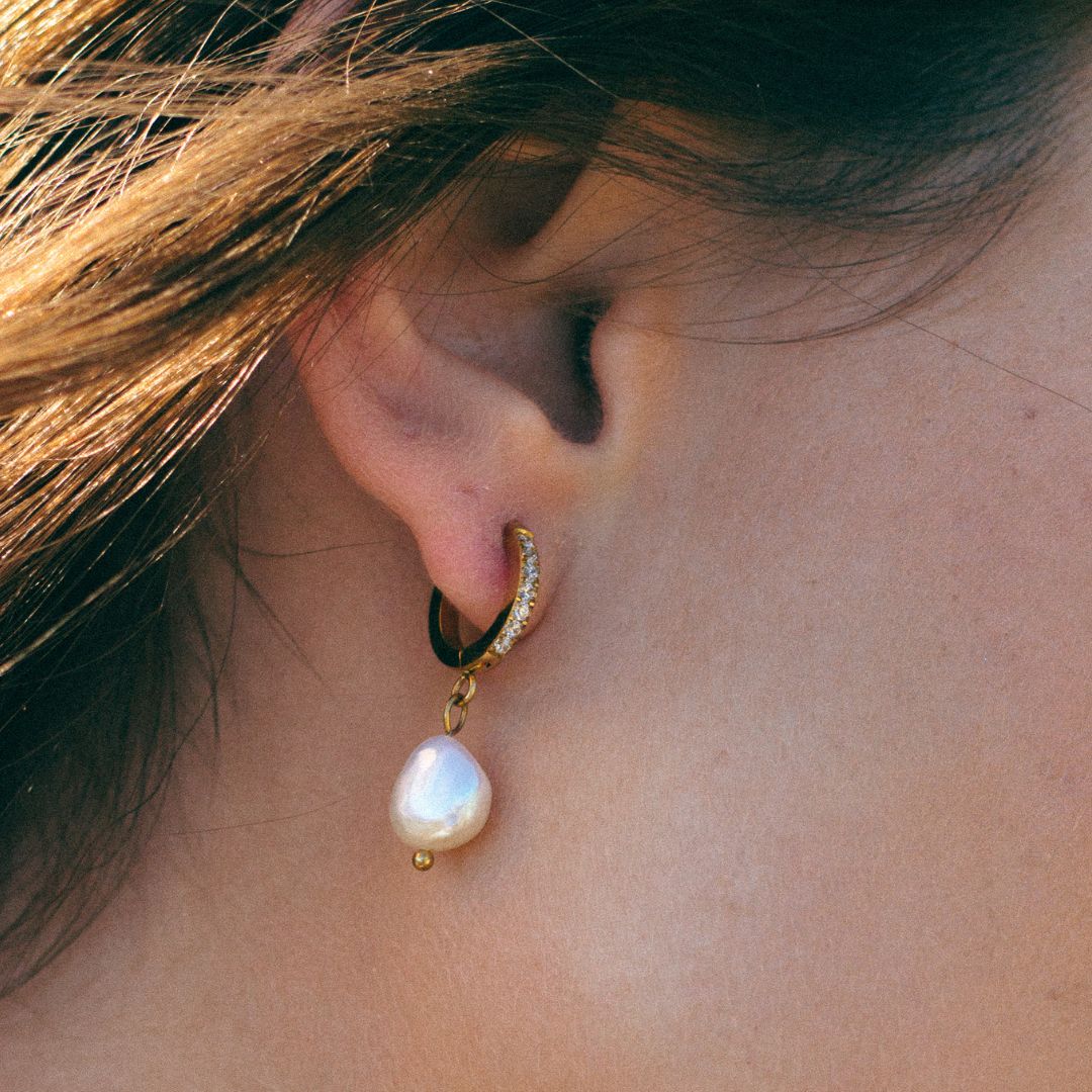 Pearl Hoop Earrings