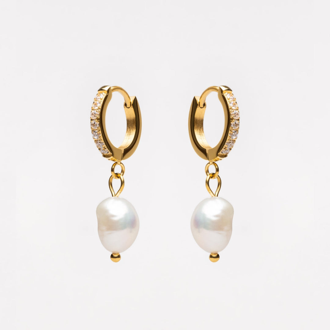 Pearl Hoop Earrings