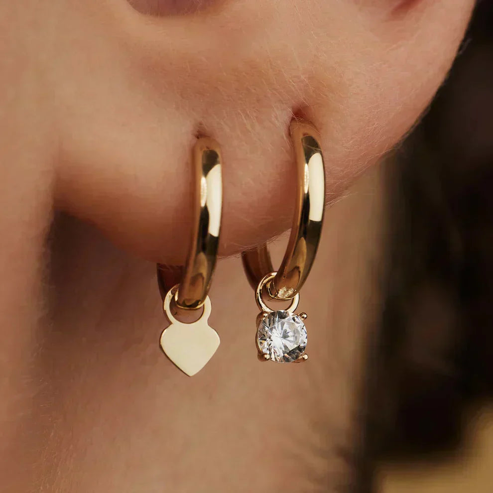 Hoop earrings with Moon Tears stones
