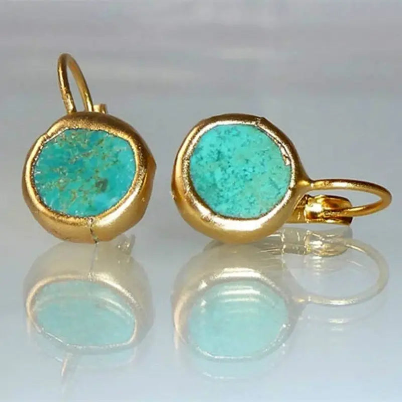 Elegant Earrings with Turquoise Stone