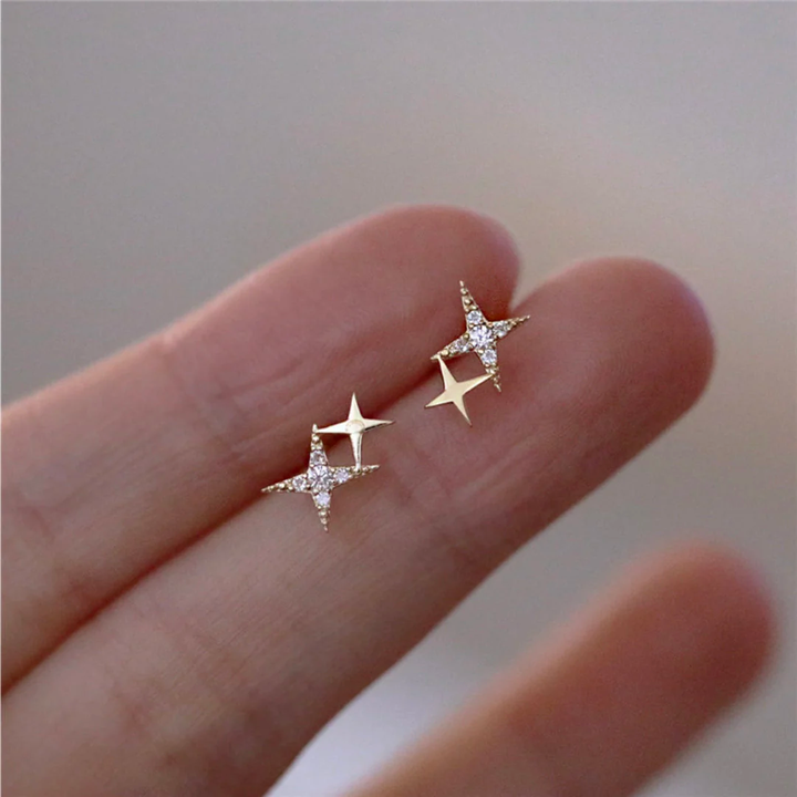 Elegant silver earrings with subtle zirconia details