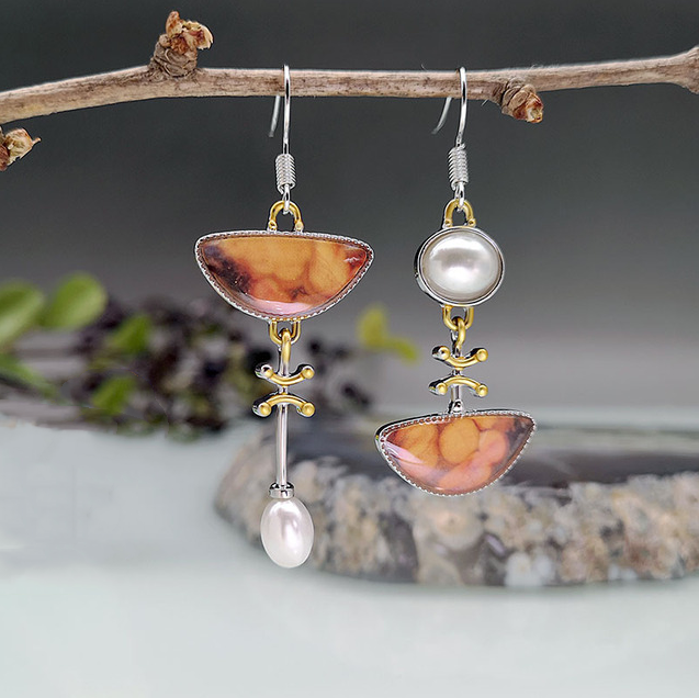 Elodi - Orange Retro Earrings